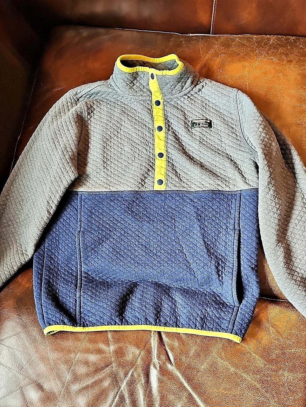 L.L.Bean Color Block Pullover Cotton Size Medium Boys 10-12